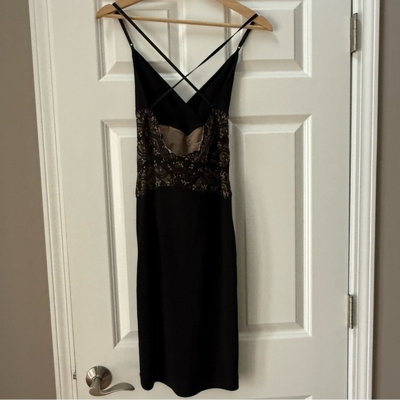 VTG 90s NICOLE MILLER Black/Pink Lace Bodycon Dress Vintage Y2K Whimsygoth Sz8 - Picture 6 of 8